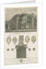 Tixall Hall - Gothic Window and Heraldic Antiquities: engraving by Stebbing Shaw