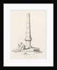 Tixall - Pillar showing mile distances: pen and ink drawing, 1836 by Thomas Peploe Wood