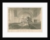 Interior of Stowe Church: sepia wash drawing, 1841 by George Buckler