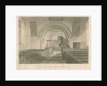 Interior of Stowe Church: sepia wash drawing, 1841 by George Buckler