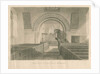 Interior of Stowe Church: sepia wash drawing, 1841 by George Buckler