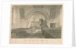 Interior of Stowe Church: sepia wash drawing, 1841 by George Buckler