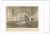 Interior of Stowe Church: sepia wash drawing, 1841 by George Buckler