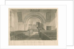 Interior of Stowe Church: sepia wash drawing, 1841 by George Buckler