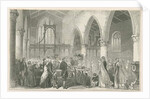 Interior of Trentham Church: woodcut engraving by School English