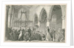 Interior of Trentham Church: woodcut engraving by School English