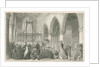 Interior of Trentham Church: woodcut engraving by School English