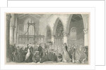 Interior of Trentham Church: woodcut engraving by School English
