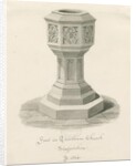 Font in Trentham Church by John Buckler