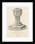 Font in Trentham Church by John Buckler