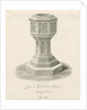 Font in Trentham Church by John Buckler