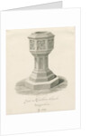 Font in Trentham Church by John Buckler