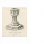 Font in Trentham Church by John Buckler