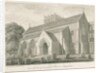 Trentham - New Church: sepia drawing, 1844 by John Buckler