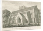 Trentham - New Church: sepia drawing, 1844 by John Buckler