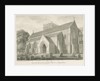 Trentham - New Church: sepia drawing, 1844 by John Buckler