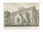 Trentham - New Church: sepia drawing, 1844 by John Buckler