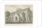 Trentham - New Church: sepia drawing, 1844 by John Buckler