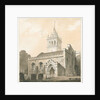 Trentham Church: sepia and yellow wash drawing by Thomas Peploe Wood