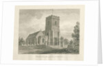 Trysull Church: sepia wash drawing, 1846 by John Buckler