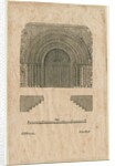 Tutbury Priory Church - West Doorway: woodcut engraving by School English