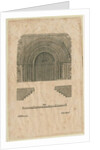 Tutbury Priory Church - West Doorway: woodcut engraving by School English