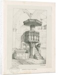 Wolverhampton - Pulpit in St. Peter's Church: lithograph, nd [c 1844] by Robert Noyes