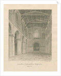 Interior of Tutbury Priory Church: sepia wash drawing, 1812 by John Buckler
