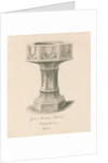Font in Tutbury Priory Church by John Buckler