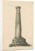 Wolverhampton - Saxon pillar in St. Peter's Church-yard: sepia drawing, nd [late 18th cent] by T Carter
