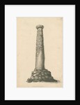 Wolverhampton - Saxon pillar in St. Peter's Church-yard: sepia drawing, nd [late 18th cent] by T Carter