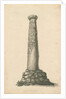 Wolverhampton - Saxon pillar in St. Peter's Church-yard: sepia drawing, nd [late 18th cent] by T Carter
