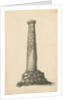 Wolverhampton - Saxon pillar in St. Peter's Church-yard: sepia drawing, nd [late 18th cent] by T Carter