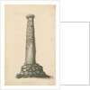 Wolverhampton - Saxon pillar in St. Peter's Church-yard: sepia drawing, nd [late 18th cent] by T Carter