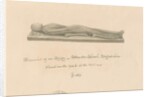 Uttoxeter Church - Effigy: sepia wash drawing, 1839 by John Buckler