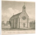Uttoxeter Town - New Catholic Chapel: sepia drawing, 1839 by John Buckler