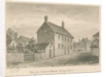 Uttoxeter Town - Free School: sepia wash drawing, 1839 by John Buckler