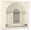 Uttoxeter Church - South Door: pen and wash drawing by John Robert Fernyhough