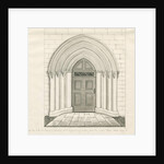 Uttoxeter Church - South Door: pen and wash drawing by John Robert Fernyhough