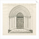 Uttoxeter Church - South Door: pen and wash drawing by John Robert Fernyhough
