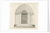 Uttoxeter Church - South Door: pen and wash drawing by John Robert Fernyhough