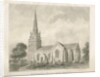 Wombourne Church: sepia drawing, 1845 by John Buckler