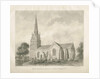 Wombourne Church: sepia drawing, 1845 by John Buckler
