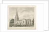 Wombourne Church: sepia drawing, 1845 by John Buckler
