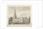 Wombourne Church: sepia drawing, 1845 by John Buckler