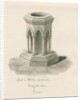 Font in Walton-on-the-Hill Church by John Buckler