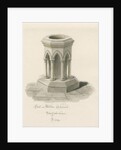 Font in Walton-on-the-Hill Church by John Buckler