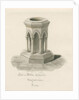 Font in Walton-on-the-Hill Church by John Buckler