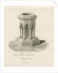 Font in Walton-on-the-Hill Church by John Buckler