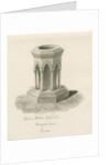 Font in Walton-on-the-Hill Church by John Buckler